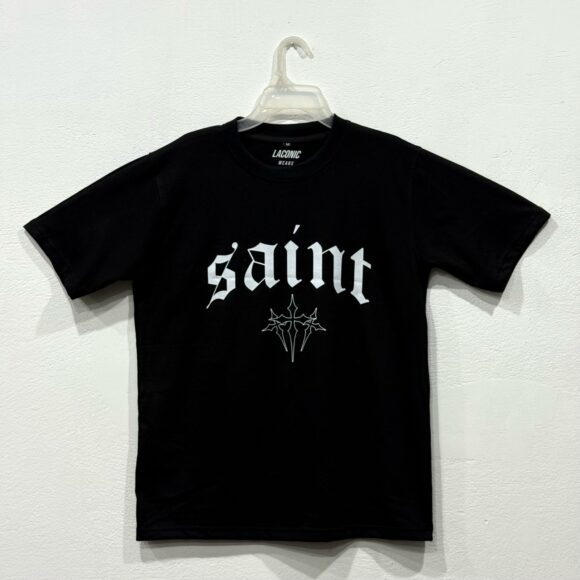 Saint Front Printed Drop Shoulder T-Shirt - Image 3