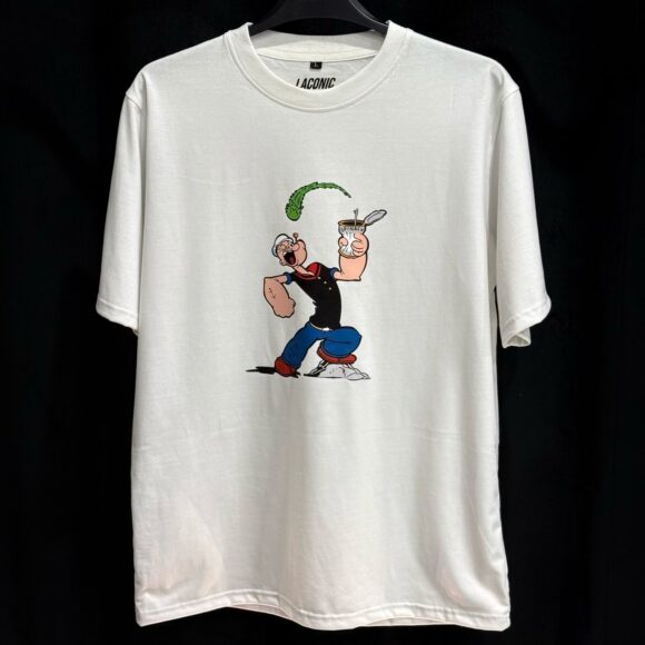 Popeye Front Printed Drop Shoulder T-Shirt - Image 3