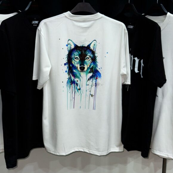 Wolf Back Printed Drop Shoulder T-Shirt - Image 3