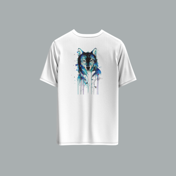 Wolf Back Printed Drop Shoulder T-Shirt